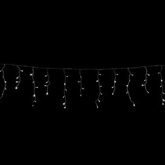 Toldható jégcsapfüzér, hideg fehér, átlátszó kábel, 100LED, 3x0.4m