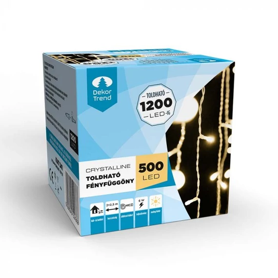 Dekortrend toldható LED fényfüggöny, meleg fehér, 2x2.5m, 500db