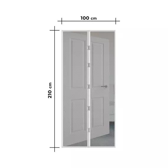 Delight szúnyogháló függöny ajtóra, mágneses, fehér, 100x210cm