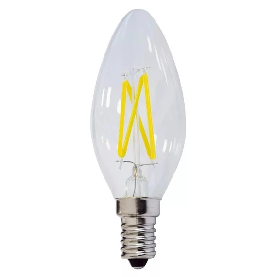 LED filament design gyertya izzó 4W, 400lm, E14 foglalat, 4000K