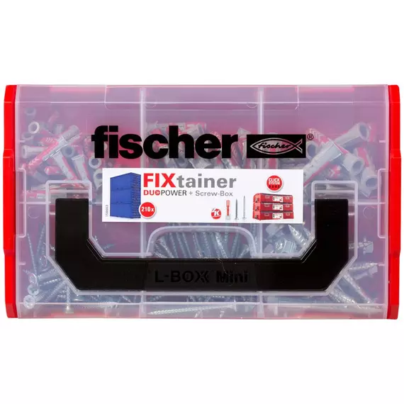 Fischer FixTainer DuoPower dübel és csavar készlet, 105db