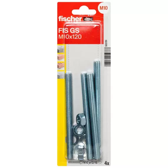 Fischer FIS GS menetes szár, M10x120 K NV 4db