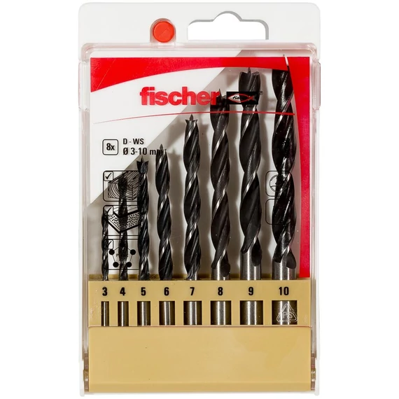 Fischer fafúró D-WS készlet, 3-10mm 8 részes