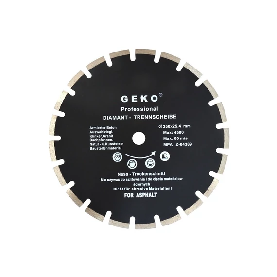 Geko asztfaltvágó gyémánt tárcsa, 350mm