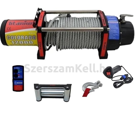 Titanium elektromos off-road csörlő kompletten 5500kg, 12V