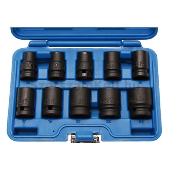 BGS-5205 Levegős dugókulcskészlet hatszögletű 12,5mm (1/2") 10-24mm, 10 darabos