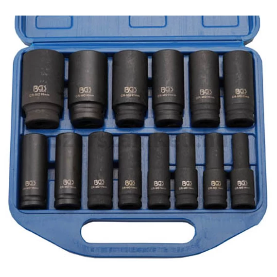 BGS levegős dugókulcs készlet ,1/2", 10-32mm, 14db-os