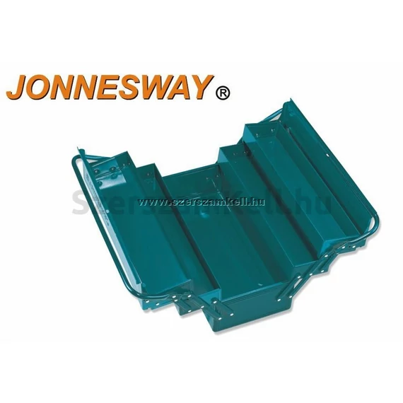 Jonnesway Hordozható Fém Szerszámosláda 3 Rekeszes C-3DH2