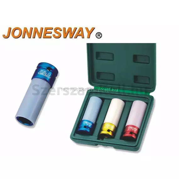 Jonnesway Hosszú Vékonyfalu Dugókulcs Klt. 1/2" 3db-os S03AD4303S