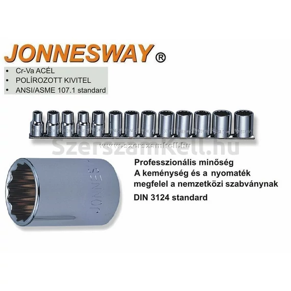 Jonnesway Profi Collos (SAE) Dugókulcs Készlet 1/2" 13db-os