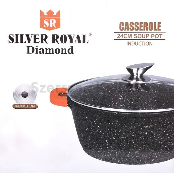 Silver Royal SR-4028 Márvány bevonatú edény, 6,7L / 28cm
