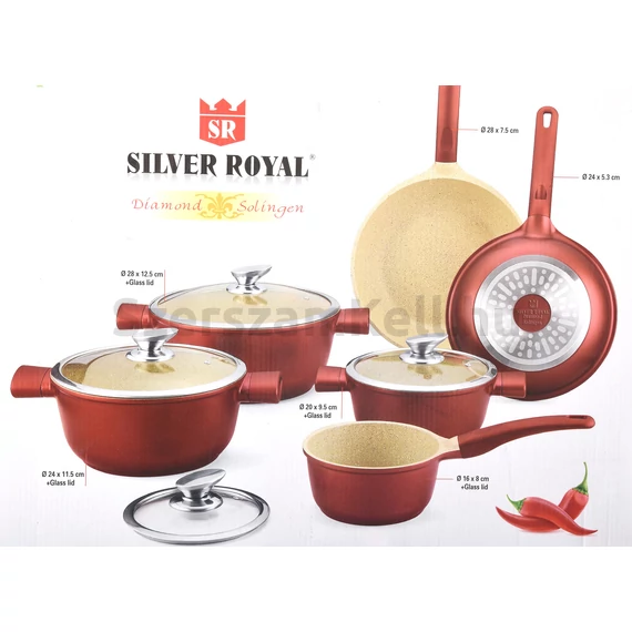 Silver Royal SR-6010 Gránit bevonatos edény készlet, 10 részes