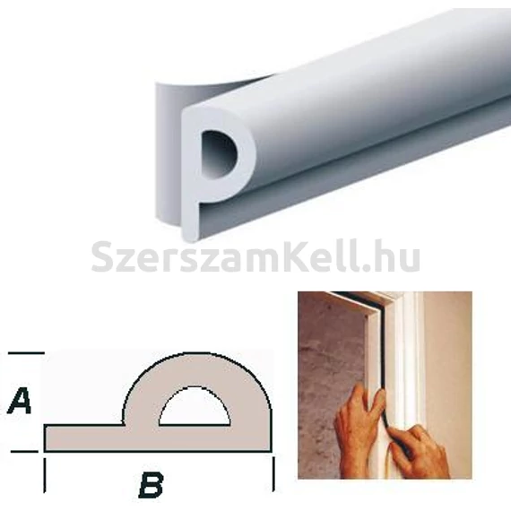 Öntapadós Ajtó-Ablak Szigetelő "P" Profil (3 - 5mm) Fehér