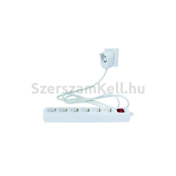 Hosszabbító kapcsolóval 2m 6+1aljzat (Power Split)