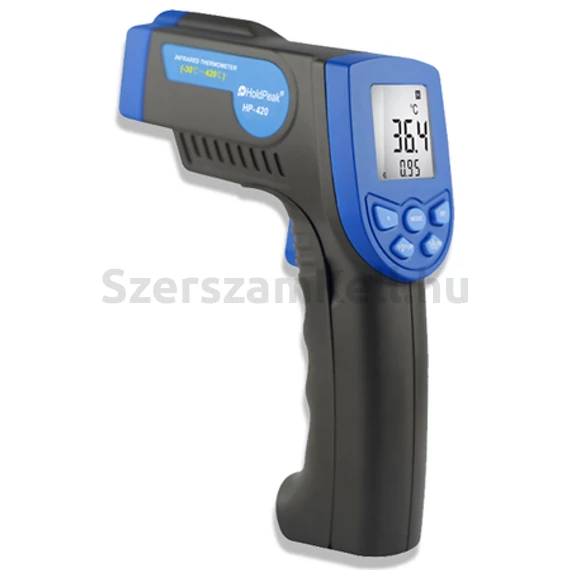 HOLDPEAK 420 Infravörös hőmérsékletmérő, -30°C/+420°C, kijelzés C°-ban és F°-ban