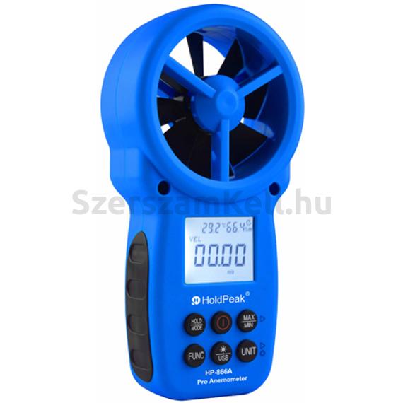 HOLDPEAK 866A Digitális szélerősség és hőmérsékletmérő, 0.8-40m/sec, -10°C-60°C