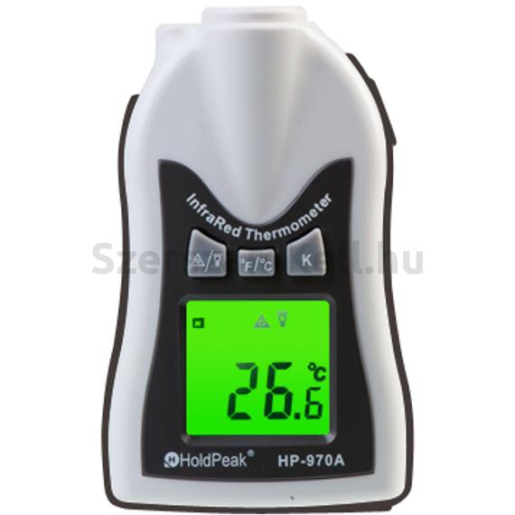 HOLDPEAK 970A Kézi, infravörös hőmérsékletmérő, -30°C/+275°C, kijelzés C°-ban és F°-ban