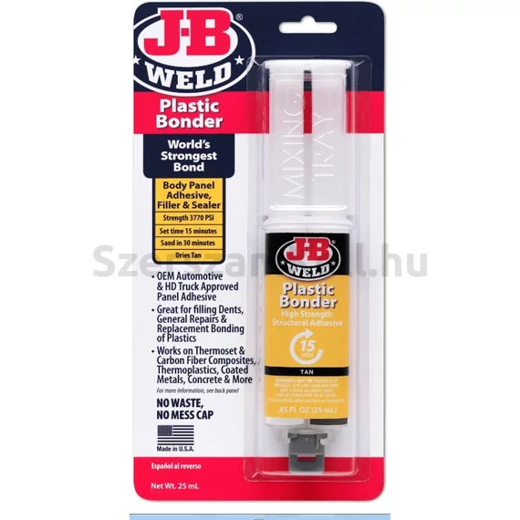 JB Weld kétkomponensű műanyag ragasztó, 25ml