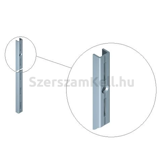 Falra szerelhető tartósín polctartó konzolhoz, fehér, 100cm