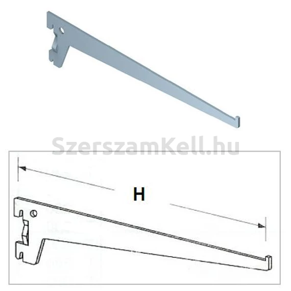 Polctartó konzol falisínhez, fehér, 30cm
