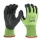 Milwaukee Hi-Vis vágásbiztos kesztyű, láthatósági, 5.vágási szint, 9/L méret